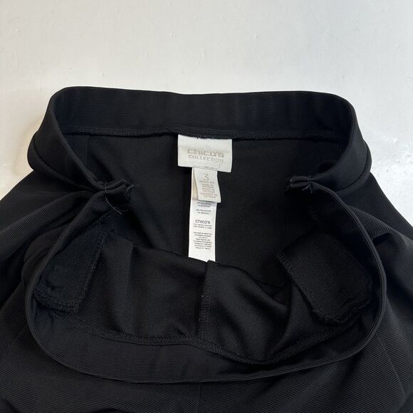 Chicos Collection Ankle Dress Pants 3 (US 16/XL) Black Pull On Zippers *Altered - Picture 4 of 15